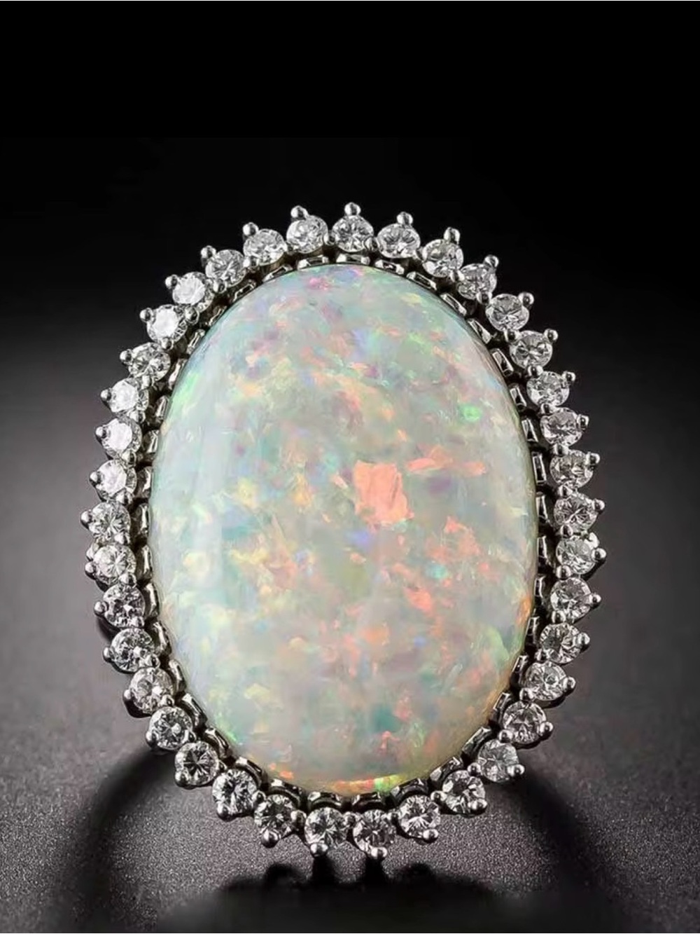 Fire Opal Sterling Silver Statement Ring